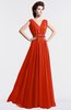 ColsBM Cordelia Persimmon Vintage A-line Sleeveless Chiffon Floor Length Pleated Bridesmaid Dresses