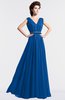 ColsBM Cordelia Royal Blue Vintage A-line Sleeveless Chiffon Floor Length Pleated Bridesmaid Dresses