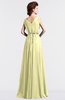 ColsBM Cordelia Wax Yellow Vintage A-line Sleeveless Chiffon Floor Length Pleated Bridesmaid Dresses