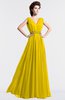 ColsBM Cordelia Yellow Vintage A-line Sleeveless Chiffon Floor Length Pleated Bridesmaid Dresses