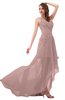 ColsBM Paige Blush Pink Romantic One Shoulder Sleeveless Brush Train Ruching Bridesmaid Dresses
