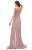 ColsBM Paige Blush Pink Romantic One Shoulder Sleeveless Brush Train Ruching Bridesmaid Dresses