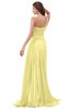 ColsBM Paige Daffodil Romantic One Shoulder Sleeveless Brush Train Ruching Bridesmaid Dresses