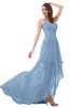 ColsBM Paige Dusty Blue Romantic One Shoulder Sleeveless Brush Train Ruching Bridesmaid Dresses
