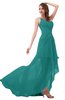 ColsBM Paige Emerald Green Romantic One Shoulder Sleeveless Brush Train Ruching Bridesmaid Dresses
