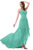 ColsBM Paige Mint Green Romantic One Shoulder Sleeveless Brush Train Ruching Bridesmaid Dresses
