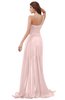 ColsBM Paige Pastel Pink Romantic One Shoulder Sleeveless Brush Train Ruching Bridesmaid Dresses