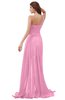 ColsBM Paige Pink Romantic One Shoulder Sleeveless Brush Train Ruching Bridesmaid Dresses