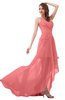 ColsBM Paige Shell Pink Romantic One Shoulder Sleeveless Brush Train Ruching Bridesmaid Dresses