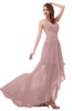 ColsBM Paige Silver Pink Romantic One Shoulder Sleeveless Brush Train Ruching Bridesmaid Dresses