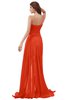 ColsBM Paige Tangerine Tango Romantic One Shoulder Sleeveless Brush Train Ruching Bridesmaid Dresses