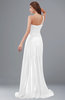 ColsBM Paige White Romantic One Shoulder Sleeveless Brush Train Ruching Bridesmaid Dresses