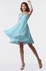 ColsBM Estelle Aqua Modest A-line One Shoulder Criss-cross Straps Short Ruching Bridesmaid Dresses