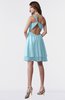 ColsBM Estelle Aqua Modest A-line One Shoulder Criss-cross Straps Short Ruching Bridesmaid Dresses