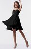 ColsBM Estelle Black Modest A-line One Shoulder Criss-cross Straps Short Ruching Bridesmaid Dresses
