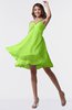 ColsBM Estelle Bright Green Modest A-line One Shoulder Criss-cross Straps Short Ruching Bridesmaid Dresses