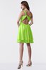 ColsBM Estelle Bright Green Modest A-line One Shoulder Criss-cross Straps Short Ruching Bridesmaid Dresses
