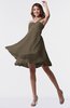ColsBM Estelle Carafe Brown Modest A-line One Shoulder Criss-cross Straps Short Ruching Bridesmaid Dresses