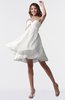 ColsBM Estelle Cloud White Modest A-line One Shoulder Criss-cross Straps Short Ruching Bridesmaid Dresses