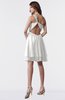 ColsBM Estelle Cloud White Modest A-line One Shoulder Criss-cross Straps Short Ruching Bridesmaid Dresses