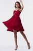 ColsBM Estelle Dark Red Modest A-line One Shoulder Criss-cross Straps Short Ruching Bridesmaid Dresses