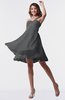 ColsBM Estelle Grey Modest A-line One Shoulder Criss-cross Straps Short Ruching Bridesmaid Dresses