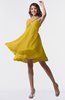 ColsBM Estelle Lemon Curry Modest A-line One Shoulder Criss-cross Straps Short Ruching Bridesmaid Dresses