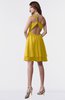ColsBM Estelle Lemon Curry Modest A-line One Shoulder Criss-cross Straps Short Ruching Bridesmaid Dresses