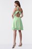ColsBM Estelle Light Green Modest A-line One Shoulder Criss-cross Straps Short Ruching Bridesmaid Dresses