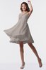 ColsBM Estelle Mushroom Modest A-line One Shoulder Criss-cross Straps Short Ruching Bridesmaid Dresses