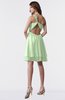 ColsBM Estelle Pale Green Modest A-line One Shoulder Criss-cross Straps Short Ruching Bridesmaid Dresses
