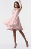 ColsBM Estelle Pastel Pink Modest A-line One Shoulder Criss-cross Straps Short Ruching Bridesmaid Dresses