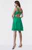 ColsBM Estelle Pepper Green Modest A-line One Shoulder Criss-cross Straps Short Ruching Bridesmaid Dresses