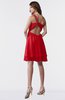 ColsBM Estelle Red Modest A-line One Shoulder Criss-cross Straps Short Ruching Bridesmaid Dresses