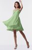 ColsBM Estelle Sage Green Modest A-line One Shoulder Criss-cross Straps Short Ruching Bridesmaid Dresses