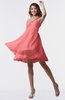 ColsBM Estelle Shell Pink Modest A-line One Shoulder Criss-cross Straps Short Ruching Bridesmaid Dresses