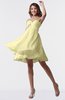 ColsBM Estelle Soft Yellow Modest A-line One Shoulder Criss-cross Straps Short Ruching Bridesmaid Dresses
