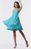 ColsBM Estelle Turquoise Modest A-line One Shoulder Criss-cross Straps Short Ruching Bridesmaid Dresses