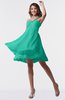 ColsBM Estelle Viridian Green Modest A-line One Shoulder Criss-cross Straps Short Ruching Bridesmaid Dresses