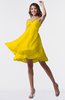 ColsBM Estelle Yellow Modest A-line One Shoulder Criss-cross Straps Short Ruching Bridesmaid Dresses