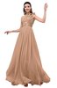 ColsBM Leilani Burnt Orange Cinderella A-line Asymmetric Neckline Sleeveless Zipper Chiffon Bridesmaid Dresses