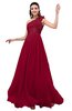 ColsBM Leilani Dark Red Cinderella A-line Asymmetric Neckline Sleeveless Zipper Chiffon Bridesmaid Dresses