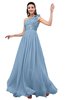 ColsBM Leilani Dusty Blue Cinderella A-line Asymmetric Neckline Sleeveless Zipper Chiffon Bridesmaid Dresses