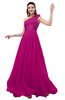 ColsBM Leilani Hot Pink Cinderella A-line Asymmetric Neckline Sleeveless Zipper Chiffon Bridesmaid Dresses