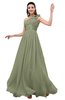 ColsBM Leilani Moss Green Cinderella A-line Asymmetric Neckline Sleeveless Zipper Chiffon Bridesmaid Dresses