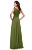 ColsBM Leilani Olive Green Cinderella A-line Asymmetric Neckline Sleeveless Zipper Chiffon Bridesmaid Dresses