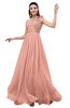 ColsBM Leilani Peach Cinderella A-line Asymmetric Neckline Sleeveless Zipper Chiffon Bridesmaid Dresses