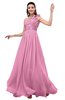 ColsBM Leilani Pink Cinderella A-line Asymmetric Neckline Sleeveless Zipper Chiffon Bridesmaid Dresses