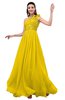 ColsBM Leilani Yellow Cinderella A-line Asymmetric Neckline Sleeveless Zipper Chiffon Bridesmaid Dresses