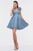 ColsBM Itzel Celestial Blue Elegant A-line Sleeveless Zip up Short Flower Bridesmaid Dresses